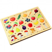 Игра развивающая деревянная Овощи-Фрукты-Ягоды-Грибы (ДК) арт 00740