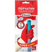 Перчатки хозяйственные латексные Komfi БИКОЛОР СВЕРХПРОЧНЫЕ  бело-красный размер XL