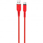 Кабель USB - микро USB HOCO X59,1.0м, круглый, 2.4A, ткань, цвет: красный