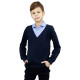 Джемпер-обманка для мальчика (UNIKKIDS) арт.UK-1010 размерный ряд 30/122-46/170 цвет темно-синий с голубым воротом