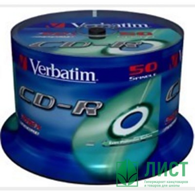 Диск  CD-R Verbatim 700Мб 80мин 52x Cake Box (Ст.100) УПАКОВКА Диск  CD-R Verbatim 700Мб 80мин 52x Cake Box (Ст.100) УПАКОВКА