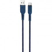 Кабель USB - микро USB HOCO X59,1.0м, круглый, 2.4A, ткань, цвет: синий