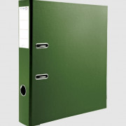 Папка-регистратор 50мм ПВХ с 1 сторонней обтяжкой, металлический уголок, зеленая