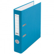 Папка-регистратор 50мм ПВХ с 1 сторонней обтяжкой, металлический уголок, голубая