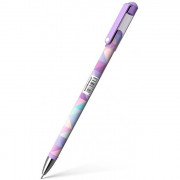 Ручка гелевая не прозрачный корпус  EK Magic Rhombs синяя, игла,  0,38мм покрытие Soft Touch арт.50747(Ст.24)