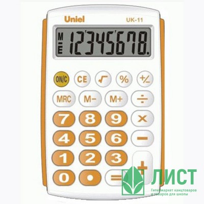 Калькулятор карманный 08разрядов UNIEL 97*62*11 оранжевый (UK-11О) Калькулятор карманный 08разрядов UNIEL 97*62*11 оранжевый (UK-11О)