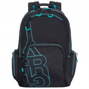 Рюкзак для мальчиков (Grizzly) арт RU-033-3 черный - бирюзовый 30х42х22 см