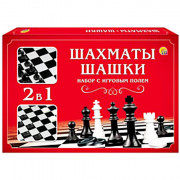 Игра настольная Шахматы, Шашки в средней коробке (РК) арт ИН-1614