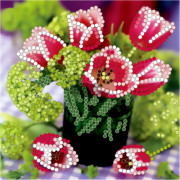 Набор для вышивки бисером Весенние тюльпаны (РК) 15*15см арт.BL131