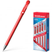 Ручка гелевая н/проз.корп. (ErichKrause) G-Soft красный, 0,38мм, игла арт.39432 (Ст.12)
