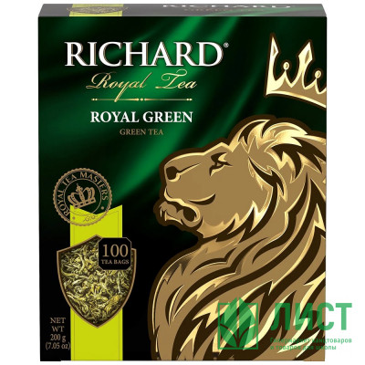 Чай Richard 100пак. Royal Green зелёный (Ст.6) Чай Richard 100пак. Royal Green зелёный (Ст.6)