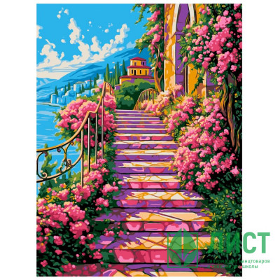 Картина по номерам 28,5х38см (LORI) Лестница в цветах арт.Кпн-344 Картина по номерам 28,5х38см (LORI) Лестница в цветах арт.Кпн-344