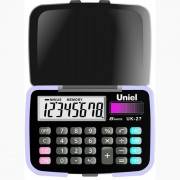 Калькулятор карманный 8разрядов UNIEL 92*65*12 черный, с крышкой (UK-27) (Ст.1)