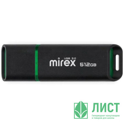 Флеш диск 512GB Mirex Spacer, USB 3.0, Черный Флеш диск 512GB Mirex Spacer, USB 3.0, Черный