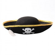 Шляпа карнавальная "Пират" золотой ободок арт.770-484