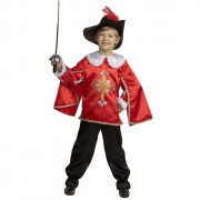 Костюм для мальчика Мушкетер красный (плащ,брюки,шляпа,шпага) ткань арт.7003-2-152-76