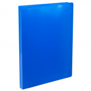 Папка скоросшиватель пружина А4 15мм пластиковая  0,5мм синяя (Buro) арт.ECB04PBLUE