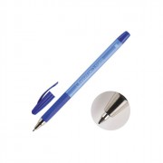 Ручка шариковая н/прозрачный корпус резиновый упор (BEIFA) ОФИС арт.КА124200CS-BL антискользящая синяя (Ст.12/144)