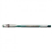 Ручка гелевая  прозрачный корпус  Crown 0,7мм зеленый металлик арт.HJR-500GSM