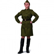 Костюм взрослый Солдатка (блуза,юбка,ремень,пилотка) р.42 текстиль арт.2030-42