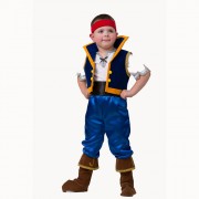 Костюм для мальчика Пират Джейк (рубаха,жилет,брюки с сапогами,пояс,бандана) р.38(146) ткань арт.7031-146