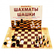 Игра настольная Шахматы, Шашки классические в коробке+поле (РК) арт ИН-0294