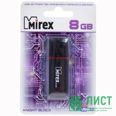 Флеш диск 8GB USB 2.0 Mirex Knight черный Флеш диск 8GB USB 2.0 Mirex Knight черный