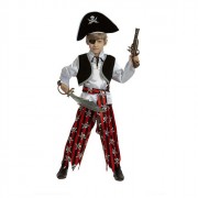 Костюм для мальчика Пират (рубаха,жилет,бриджи,пояс,повязка,шляпа,аксессуары) р.40(158) ткань арт.7012-158-80