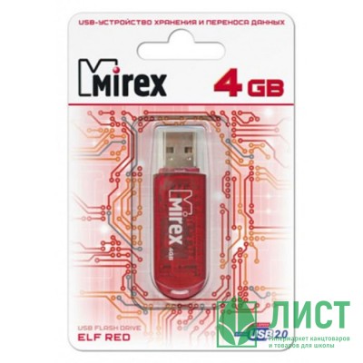 Флеш диск 64GB USB 2.0 Mirex ELF красный Флеш диск 64GB USB 2.0 Mirex ELF красный