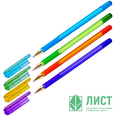 Ручка шариковая  прозрачный корпус  резиновый упор (MC Gold LE) , корпус цветной, синяя 0,5мм арт.MCL-02 (Ст.12) Ручка шариковая  прозрачный корпус  резиновый упор (MC Gold LE) , корпус цветной, синяя 0,5мм арт.MCL-02 (Ст.12)