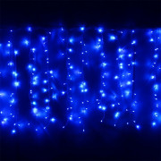 Гирлянда электрическая уличная занавес Дождь 1,5*2,5м 360LED цвет синий (светлый провод) арт.200-018