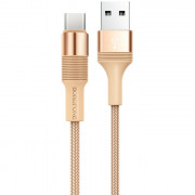 Кабель USB Borofone BX21 Outstanding, 1.0м круглый, 3.0A ткань, золотой