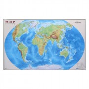 Карта мира настенная физическая 101*66 1:29 интерактивная арт КН023