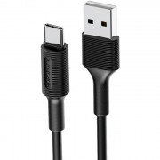 Кабель USB-микро USBType-C Borofone BX1 EZSyhc (1,0м) силикон черный