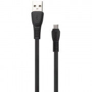 Кабель USB - 8 pin HOCO  X40 Noah,1.0м, плоский, 2.4A, силикон, цвет: черный