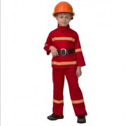 Костюм для мальчика Пожарный (куртка,брюки,ремень,каска) р.38(146-152) ткань арт.5705-152-76