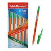 Ручка шариковая непрозрачный корпус  (ЕК) R-301 orang зеленый 0,7мм арт.43197