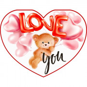 Открытка-валентинка "Love you" арт.72.538