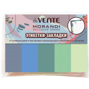 1206Закладки самокл. пластик 12*45мм 5цв*20л (deVENTE) Morandi пастель, в блистере арт.2011205 (Ст.)
