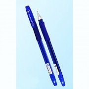 Ручка шариковая  прозрачный корпус  резиновый упор (BASIR) синяя, масляная, игла, 1,0мм арт.МС-4254 (Ст.12/1152)