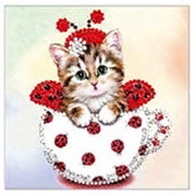 Набор для вышивки бисером Милый котёнок (РК) 15*15см арт.BL164