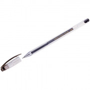 Ручка гелевая  прозрачный корпус CROWN  черный, игла, 0,5мм арт.HJR-500NB (Ст.12)