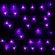 Гирлянда электрическая для дома точечная 16м 180LED цвет фиолетовый (светлый провод) 8режимов (можно соединять) арт.125-020