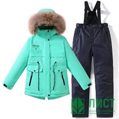 Комплект зимний для девочки (COKOTU) арт.dyl-T-51-1 (полукомбинезон+куртка) цвет бирюзовый Комплект зимний для девочки (COKOTU) арт.dyl-T-51-1 (полукомбинезон+куртка) цвет бирюзовый