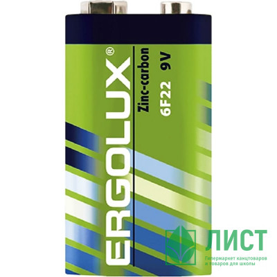 Батарейки крона Ergolux 6F22 9V солевая BL1 (цена за упаковку) Батарейки крона Ergolux 6F22 9V солевая BL1 (цена за упаковку)