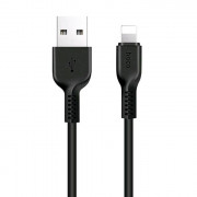 Кабель USB - 8 pin HOCO X13 Easy, 1.0м, круглый, 2.4A, силикон, цвет: чёрный