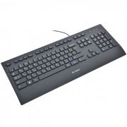 Клавиатура провод. Logitech Corded Keyboard K280e черная USB