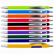Ручка шариковая автомат (DIGNO) TICKER не прозрачный корпус soft, синий/конус, 0,5мм арт.DG-10145 (Ст.10/1200)