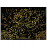 Гравюра А4 Балерина и лебедь золото (РК) арт.Г-8514