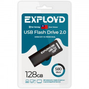 Флеш диск 128GB Exployd 580 USB 2.0 пластик черный